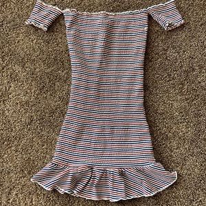 Vici Dolls mini dress. Red White and Blue striped pattern